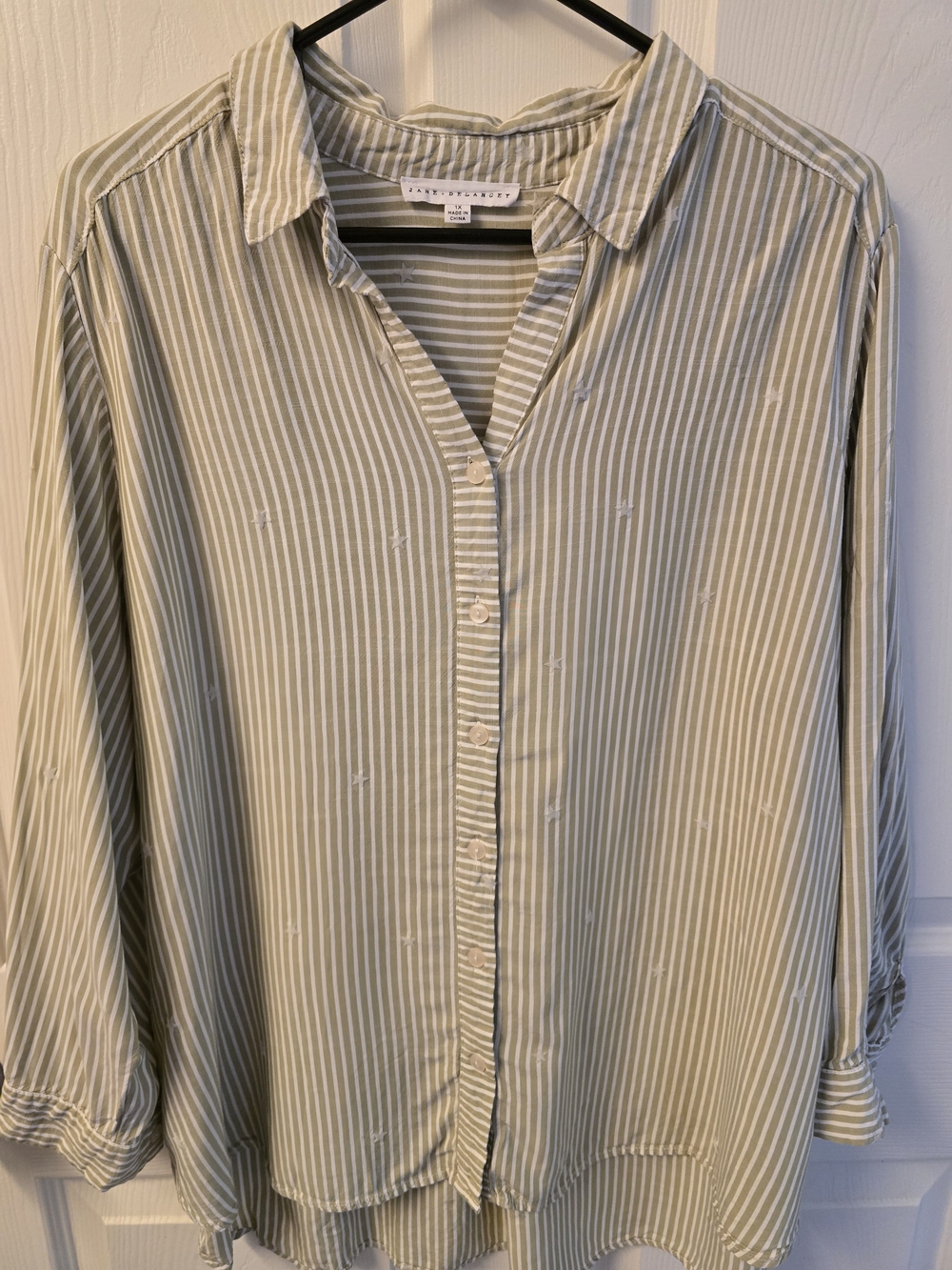 Wit & Wisdom Olive Striped Button-Down Shirt